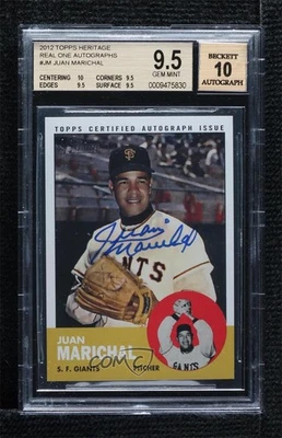 Topps Heritage Real One 2012 Juan Marichal #ROA-JM BGS 9,5 gema como nuevo patio automático Foto 1 de 3