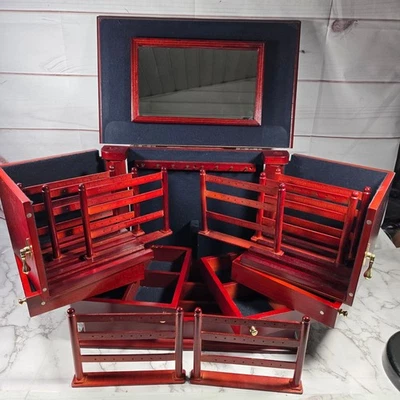 Armario organizador grande de madera para joyero Lori Greiner con espejo Foto 1 de 4