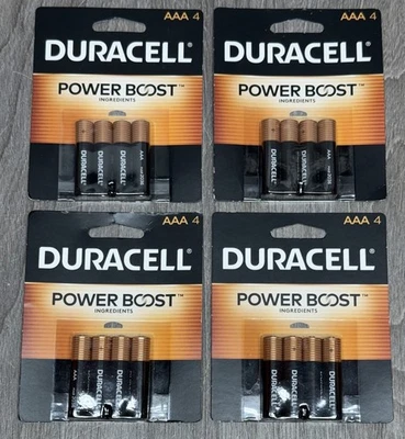LOTE DE 4 pilas alcalinas Duracell AAA de larga duración 4x4 = 16 en total Foto 1 de 2