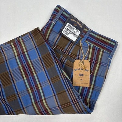 Bills Khakis Parker Shorts Mens 38 Blue Plaid Twill Casual Standard Classic Fit - Image 1 of 4