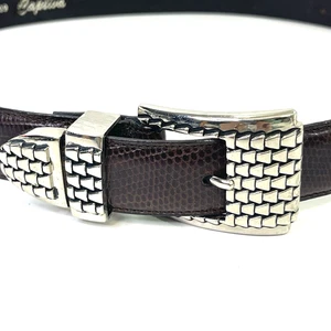 Cintura donna Lady Captiva pelle marrone fibbia tono argento taglia M adatta da 29 a 33 - Foto 1 di 9