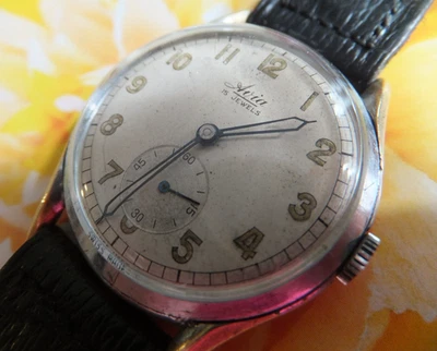 Reloj Avia Champagne Años 50 Esfera Crema Cuerda Manual - En Funcionamiento Foto 1 de 4