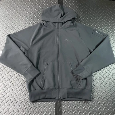 Champion Softshell Hoodie Jacket Mens Medium Black Full Zip Pockets Stretch - Image 1 of 4
