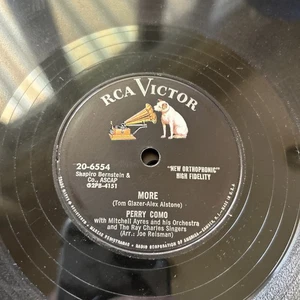 Perry Como-78 rpm-  RCA VICTOR 20-6554- GLENDORA/MORE& Ray Charles Singers VG+ - Picture 1 of 4