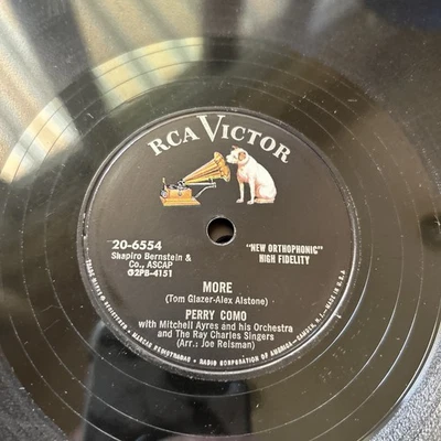 Perry Como-78 rpm-  RCA VICTOR 20-6554- GLENDORA/MORE& Ray Charles Singers VG+ - Image 1 of 4