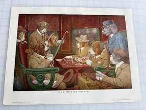 Vintage Brown & Bigelow "Seine Station und vier Asse" Hunde spielen Poker Druck - Bild 1 von 1