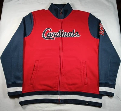 St. Louis Cardinals Jacket Large Mens Red Blue '47 Brand Varsity Letterman  - Image 1 of 4