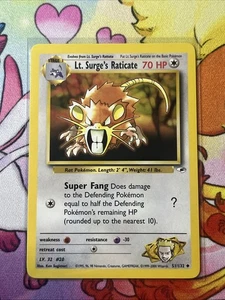Lt. Surge's Raticate 51/132  Common Gym Heroes Pokemon 2000 WOTC LP - Picture 1 of 2