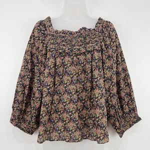 Top Doen donna L Noir Forest floreale nuovo con etichetta Agotha contadina 100% cotone biologico - Foto 1 di 14