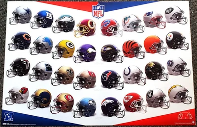 Cartel de cascos de equipo de la NFL impresión artística letrero de metal 12x8 pulgadas vintage antiguo 999 Foto 1 de 4