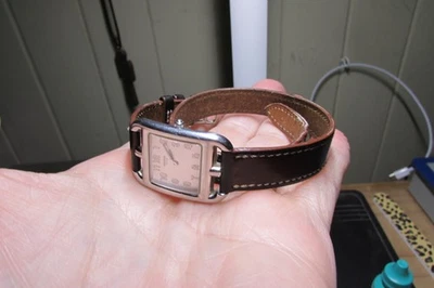 RELOJ HERMES CAPA COD, ACERO INOXIDABLE PLATEADO, CUERO MARRÓN, SEÑORA, CC1.210 Foto 1 de 4