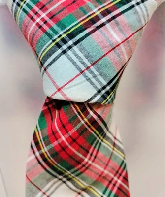 Corbata de algodón J.CREW roja blanca y verde delgada estrecha clásica 3" Foto 1 de 4