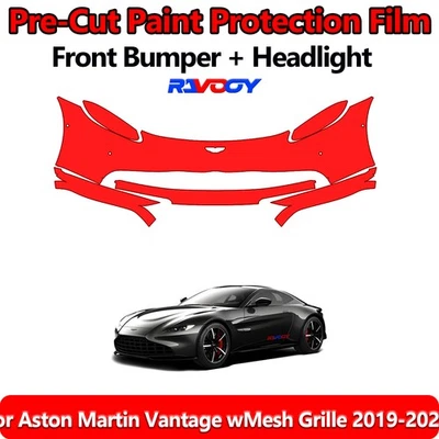  Front Bumper PPF Kit Film For Aston Martin Vantage wMesh Grille 2019-2022 - Image 1 of 4