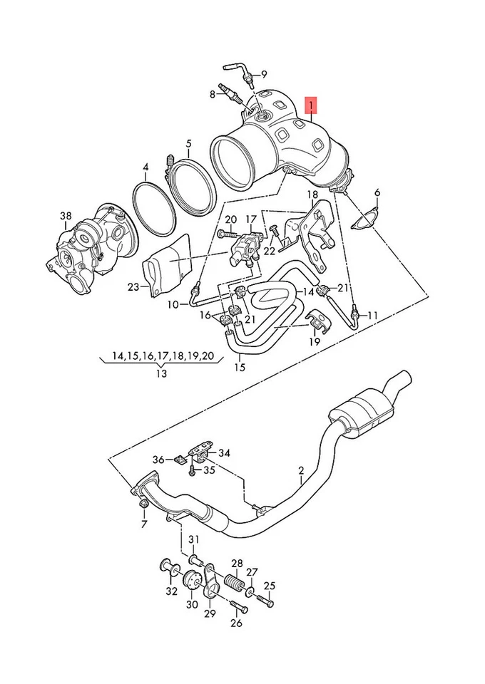 Genuine AUDI A8 S8 quattro 4N2 4N8 Diesel Particulate Filter 4N0254800A - Image 1 of 1