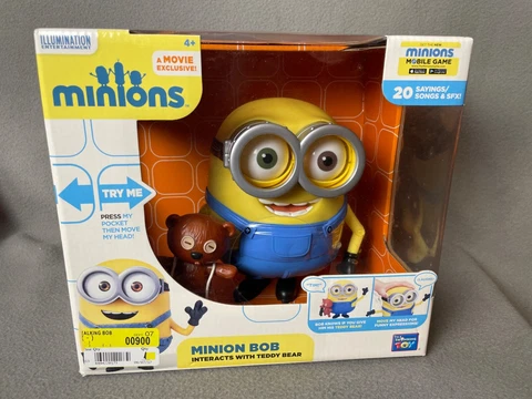 Thinkway Minions Minion Bob w/Teddy Bear Interactive Talking Action Figure NRFB Cover