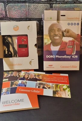 Teléfono Doro PhoneEasy 626 -32 GB - Rojo Abatible - Excelente Estado con CAJA Foto 1 de 4