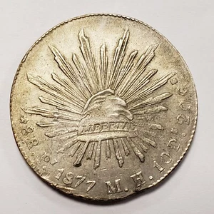 1877 Pi MH Mexico 8 Reales - San Luis Potosi - KM-377.12 - XF+/AU - SKU-F5966 - Picture 1 of 5
