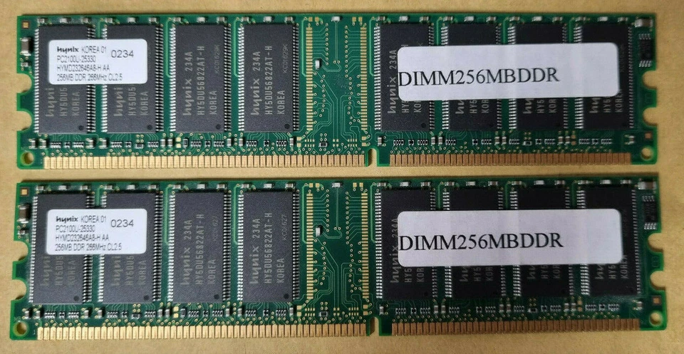 Hynix HYMD232646B8J-D43 AA-A (256MB DDR PC3200U 400MHz DIMM 184-pin) Memory - Image 1 of 1