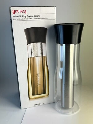 METROKANE Houdini Jarra de Cristal para Enfriar Vino 750 ml Cámara de Hielo de Acero Inoxidable Foto 1 de 4