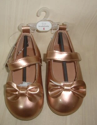 考拉宝贝玫瑰金玛丽珍正装鞋蝴蝶结婴儿婴儿 6 码全新超级可爱 — 第 1/4 张图片