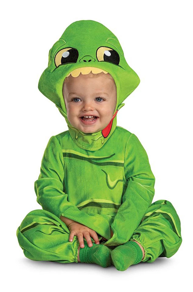 Disguise Ghostbuster Toddler Slimer Jumpsuit Costume Size 3T-4T
