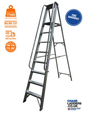 Chase Ladders - Class 1 Aluminium Platform Steps / Stepladders