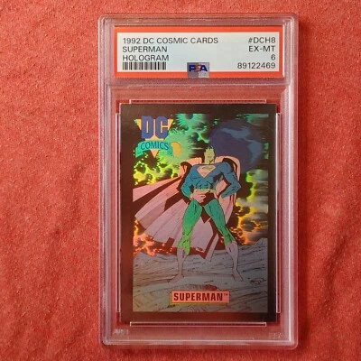 DC Cosmic Cards 1992: Superman Hologram DCH8 Rare - PSA 6 - Image 1 of 4