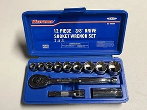 Westward 4Pl88 3/8" Drive Socket Wrench Set Sae 12 Pieces 3/8 In To 7/8 In - Picture 1 of 6