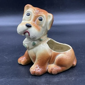 Vtg. 1940’s Unmarked Bulldog / Boxer Dog Puppy Planter - Picture 1 of 10