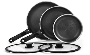7-Piece Hybrid Stainless Steel Frying Pan Set with Lids and Detachable Handles - Picture 1 of 9
