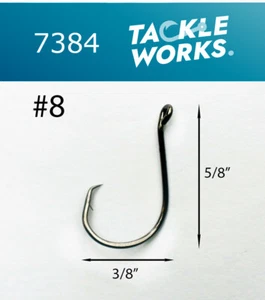 Anzuelos de pesca offset TACKLEWORKS 7384 - Talla #8 ELIGE PAQUETE 25 50 100 - Imagen 1 de 1