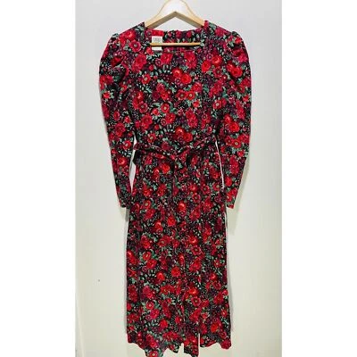 Maxi Vestido Laura Ashley De Colección Campesino Casa de Campo Floral Pana Mujeres 10 Foto 1 de 4