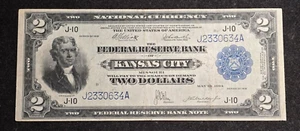 1918 $2 Federal Reserve Banknote - Kansas City - Picture 1 of 2