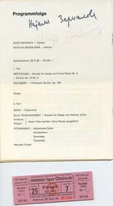 Oistrakh, Igor. (1931–2021) & Sertsalova, Nataliya (1930–2017)Signed Program - Picture 1 of 1