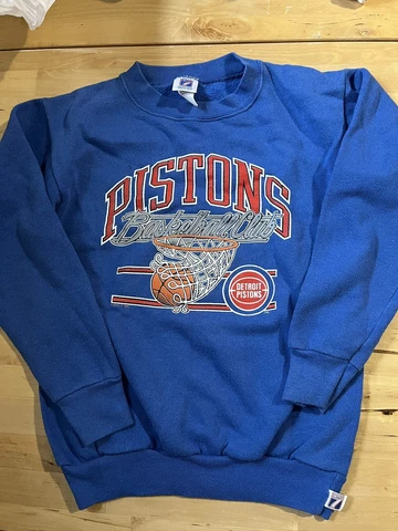 Vintage Logo 7 Youth Detroit Pistons Pullover Sweatshirt Size Large Cover