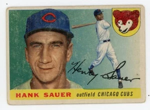 Vintage Baseball 1955 Topps #45 Hank Sauer - Cubs poor crease - Picture 1 of 2