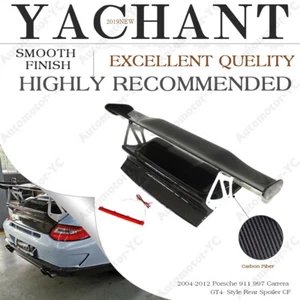 CARBON GT4-Style Rear Spoiler For 04-12 Porsche 911 997 Carrera/S/4S GT Wing - Picture 1 of 12