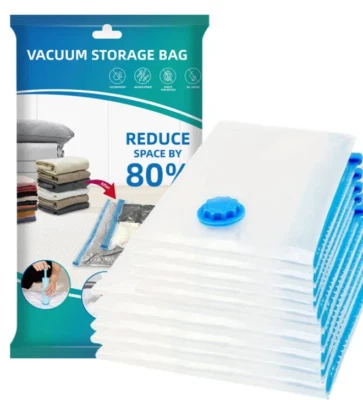 Bolsa de almacenamiento grande con sello al vacío ahorro de espacio para ropa almohada manta 30x23 pulgadas Foto 1 de 4