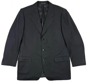 Canali Mens Silk Cashmere Sport Coat Suit Jacket Size 42R Black Made In Italy - Picture 1 of 13