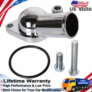 Water Neck 45 degree Chrome For Chevy 350 454 Thermostat Housing Small Big Block - Picture 1 of 10