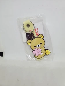San-X Rilakkuma Cherry Blossom Sakura Flower Keychain Strap Round 1 - Picture 1 of 1