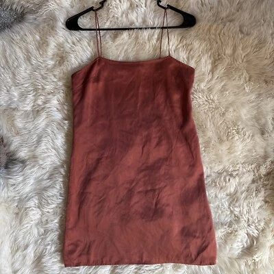 Vestido sin Mangas By the Way 100% Seda Mini Coral Naranja Quemado Siena Foto 1 de 4