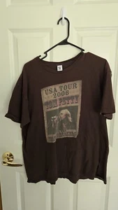 Tom Petty and the Heartbreakers T-Shirt Mens XL Brown 2006 USA Tour flaws - Picture 1 of 5