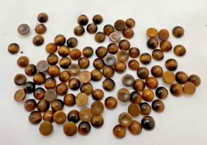 100 pezzi di cabochon tondi occhio di tigre da 5 mm OB4 - Foto 1 di 4