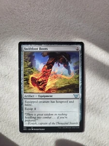 1x Swiftfoot Boots Commander: Kamigawa: Neon Dynasty Regular LP Free Shipping - Picture 1 of 2