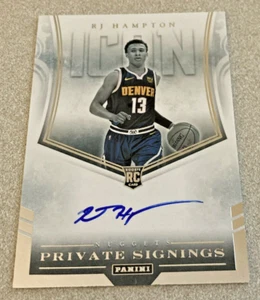 2020-21 Panini Private Signings Icon RC Auto #PSI-RJH RJ Hampton Nuggets - Picture 1 of 2