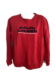 Vintage Ralph Lauren Sweatshirt Women Med Polo Jeans Sweater Flag Y2K Old - Picture 1 of 4