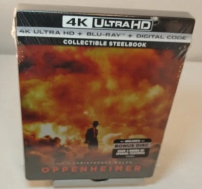 Oppenheimer Steelbook (4K/Blu-ray) Brand NEW (Sealed)-Box Shipping with Tracking - Image 1 of 4