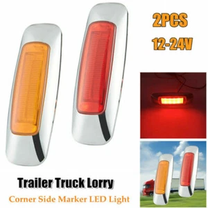 2PC Corner Side Marker LED Lights Outline Lamp For Truck Trailer Van Bus 12V-24V - Picture 1 of 9