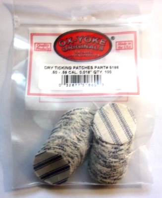 Los mejores parches de tictac de almohada - Rifle - 100 algodón seco .50 - .59 Cal .018 grueso Foto 1 de 2